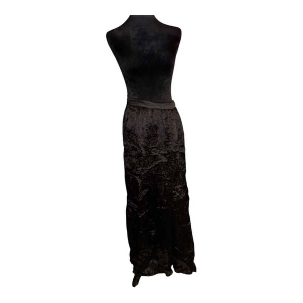VTG sheer black a line maxi skirt in black size Large by Krravan